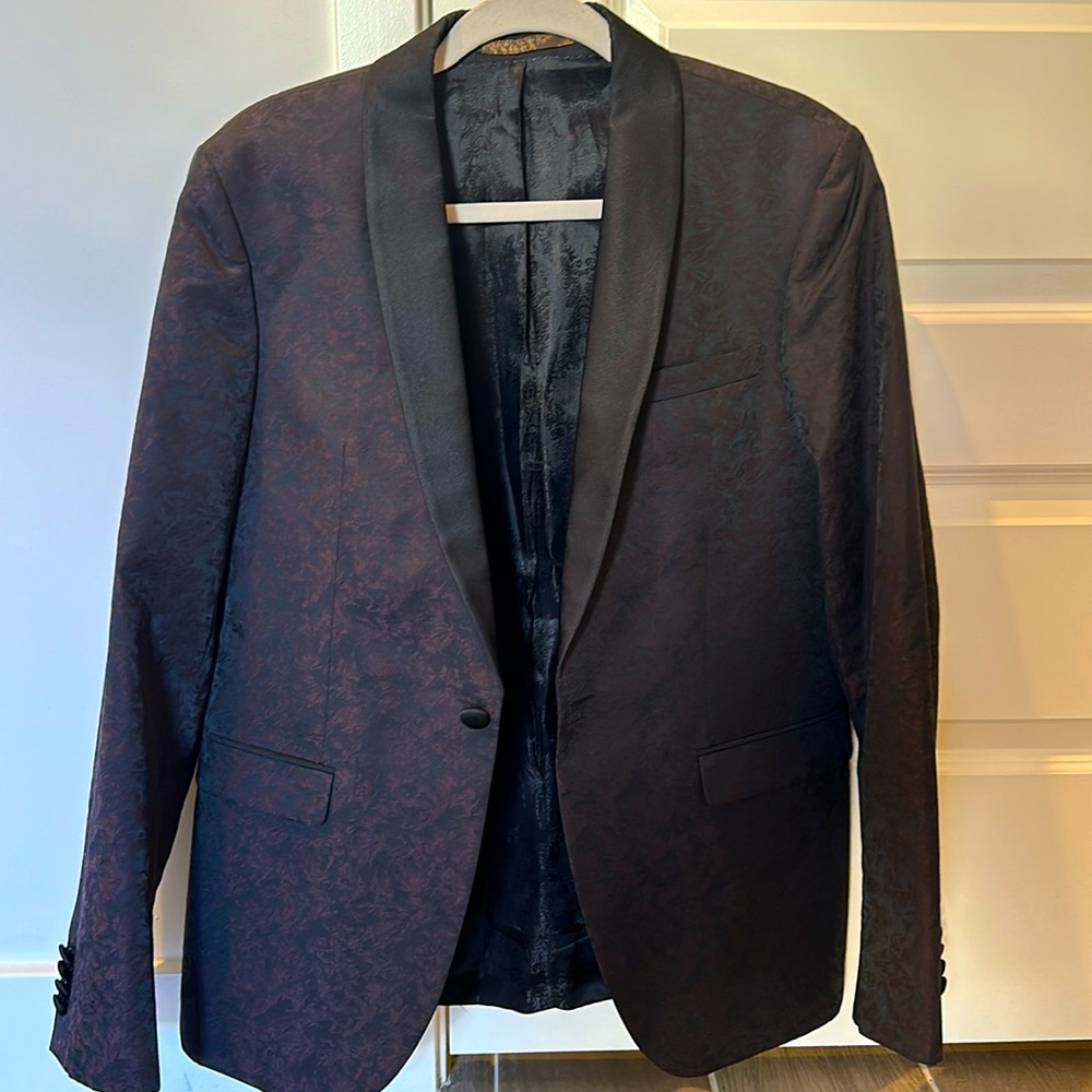 Sand Purple Patterned Sport Jacket Size Medium